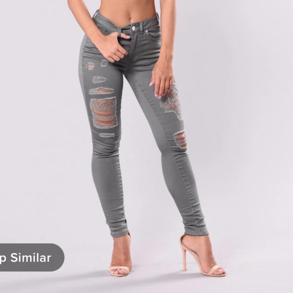 Fashion Nova Remember Last Night Skinny Jeans - Cement, Size 5